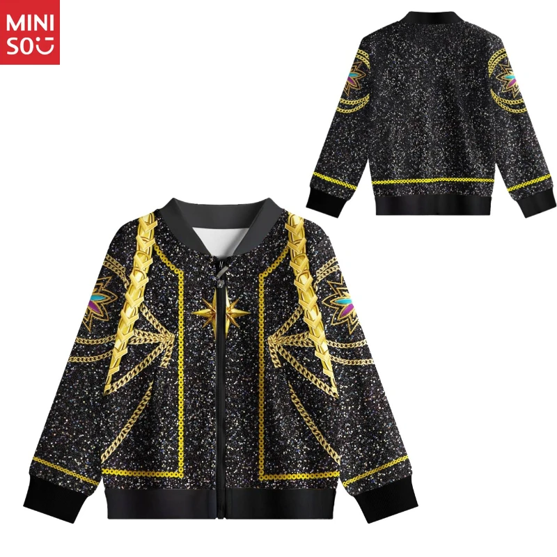 سترة بيسبول للأطفال من K-pop Demon Hunter، سترة كاجوال بسحاب مطبوعة برسوم كارتونية للأولاد والبنات