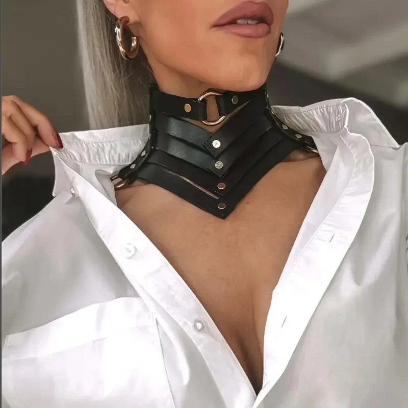 

1PC Fashion Punk Collar Adjustable Sexy Gothic Neck Decora Daily Festival Party Clothing Accessories Retro Harajuku Neck Collar