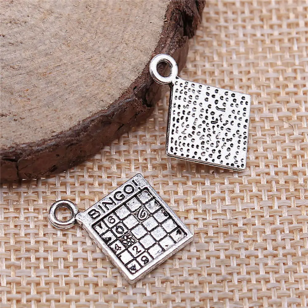 Couple Pendants Bingo! Minesweeper Charms Jewellery 15x17mm 10pcs