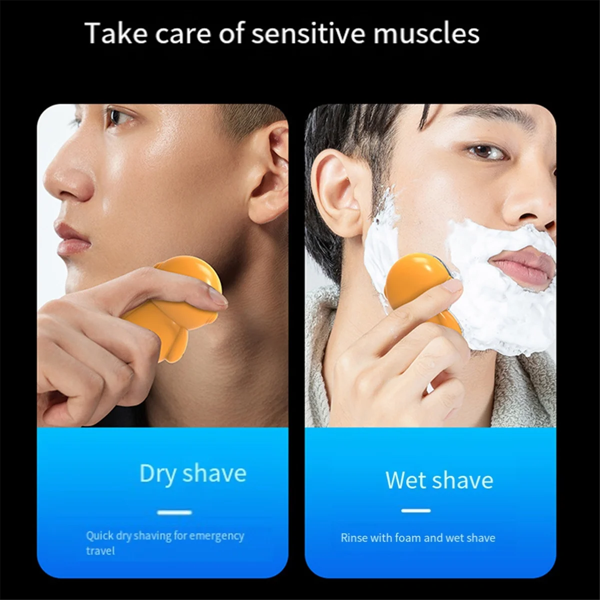 AstronsomElectric-Rasoir électrique pour homme avec lumière RVB, portable, USB, mini rasoir de voyage B