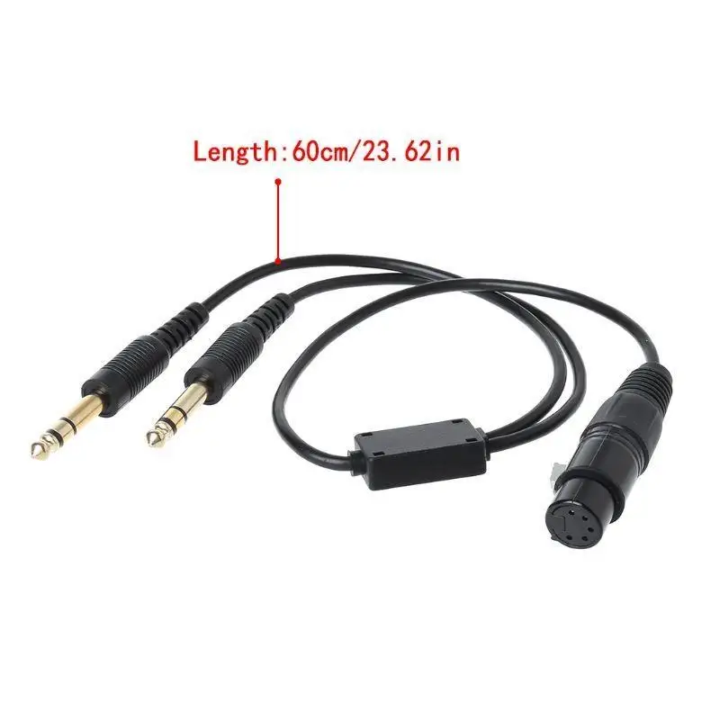 R53C Für Bus XLR auf Dual Plug 5 Pin Adapterkabel Luftfahrt-Kopfhörerkabel-Set – Detail 6