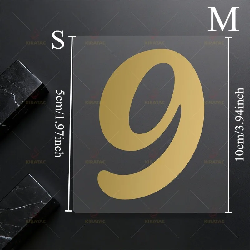 1Pc Gold Script Number Sticker (0-9) - Waterproof Vinyl Decal for Car Address Mailbox License Plate Decor