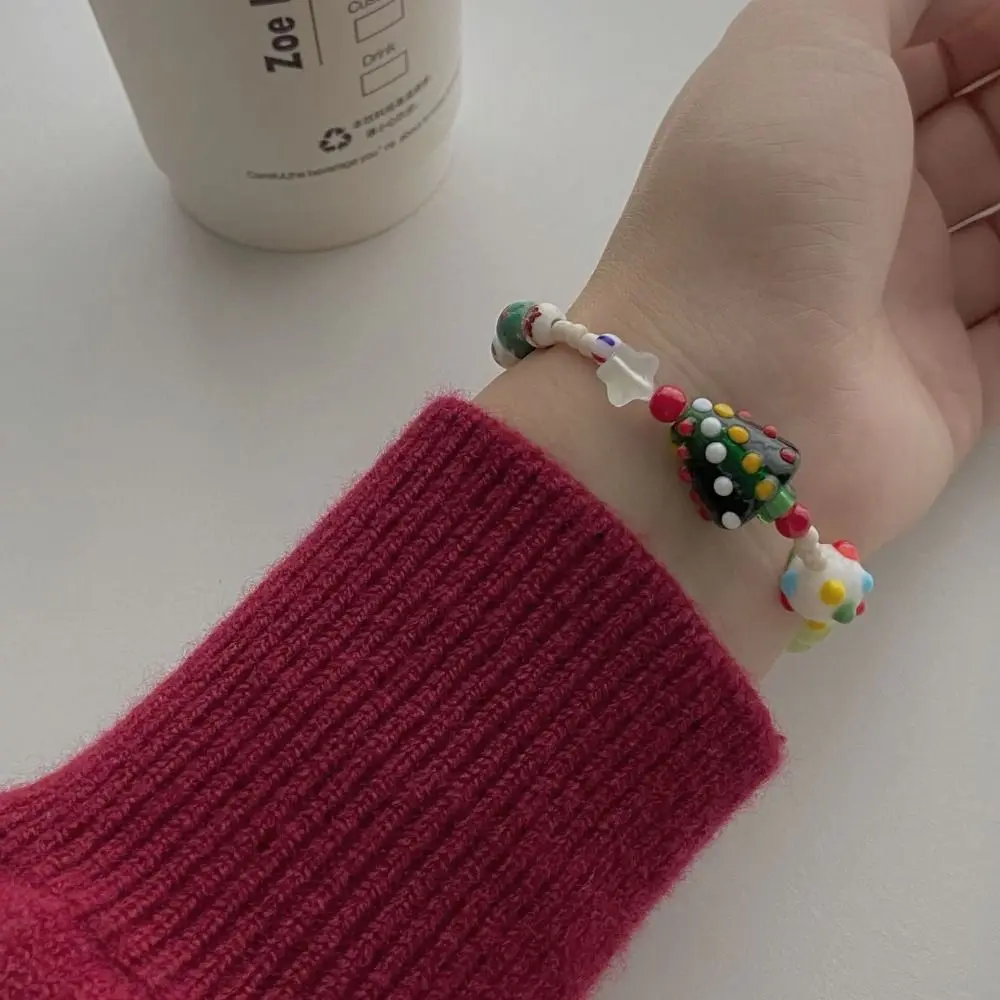 Bracelet Gingerbread Man Necklace Necklace Resin Liuli Beaded Bracelet Christmas Tree Jewelry Accessories Rice Bead Ring Women