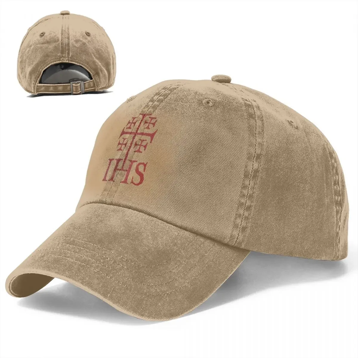 Vintage Jerusalem Cross IHS Orthodox Baseball Caps Unisex Style Distressed Cotton Sun Cap Outdoor Summer Caps Hat