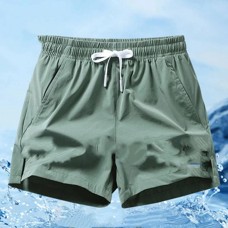 

Мужские летние шорты из ледяного шелка, быстросохнущие, для бега, 3 дюйма, свободные, дышащие, спортивные, для тренажерного зала, повседневные