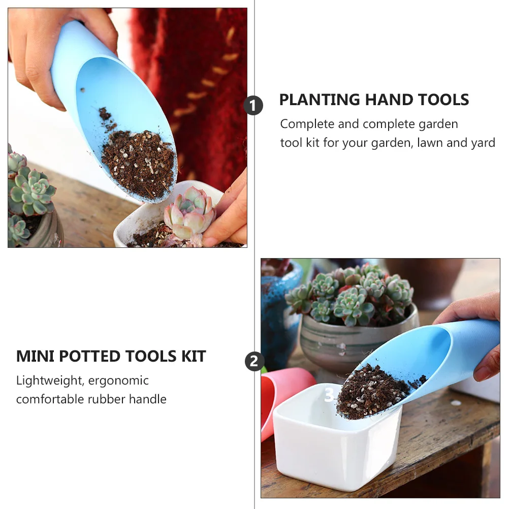 

1Set Succulent Planting Kit Plastic Iron Durable Garden Tool Set Portable Lightweight Ergonomic Comfortable Handle Mini Shovel
