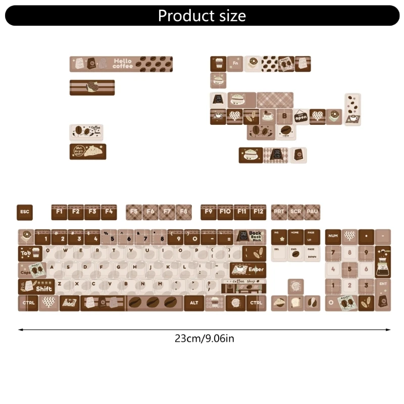 Keycaps Coffee Beans Theme 131Keys MOA Set Tinggi Untuk Keyboard Mekanis