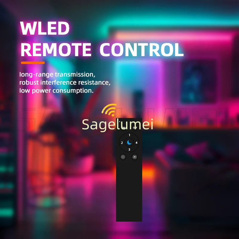 DOM-WLE-RC005 Addressable WLED WiFi LED Remote Control ESP-NOW 30M Range Low-Power 4Scene Memory,App-Free Control RGB IC Control