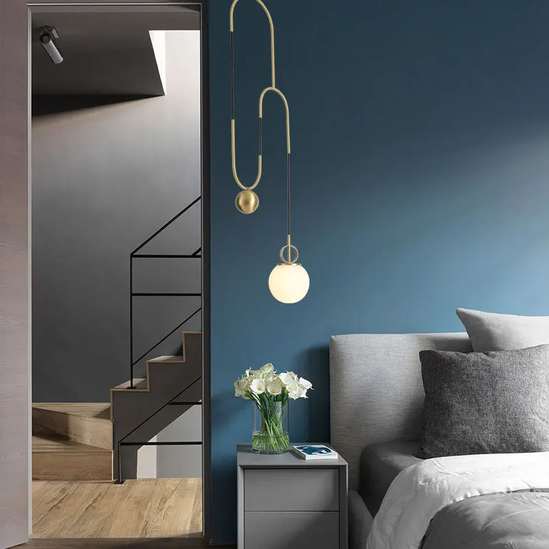 Lampada a sospensione per camera da letto comodino soggiorno bagno lampada a sospensione sfera di vetro Droplight sospensione illuminazione decorazione della casa