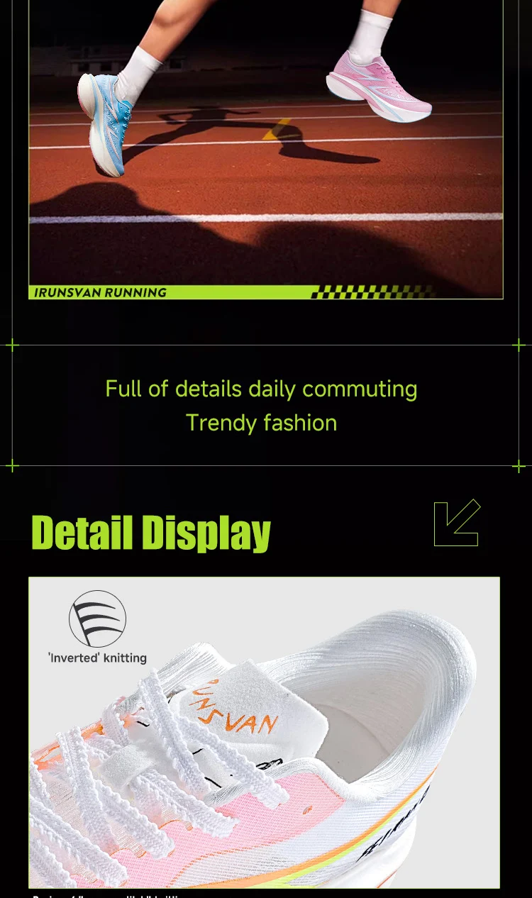 IRUNSVAN Professionelle Marathon-Carbonplatte für Herren, dämpfende Stoßdämpfung, atmungsaktiv, leicht, Laufschuh 106 – Detail 19