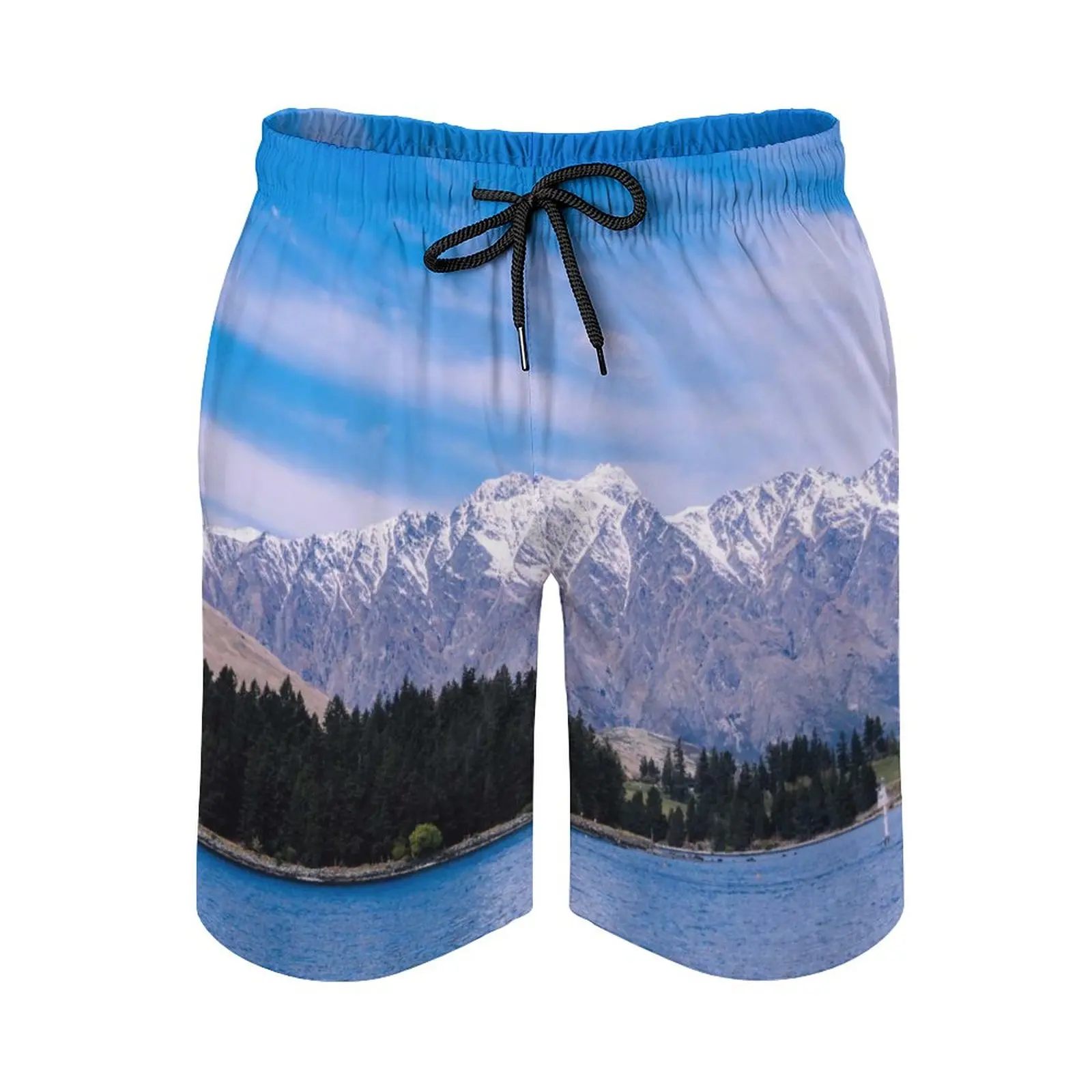 Pantalones cortos hawaianos con estampado 3D para hombre, Shorts con Vista de montaña y nieve, para playa, vacaciones, Surf, informales, a la moda, novedad