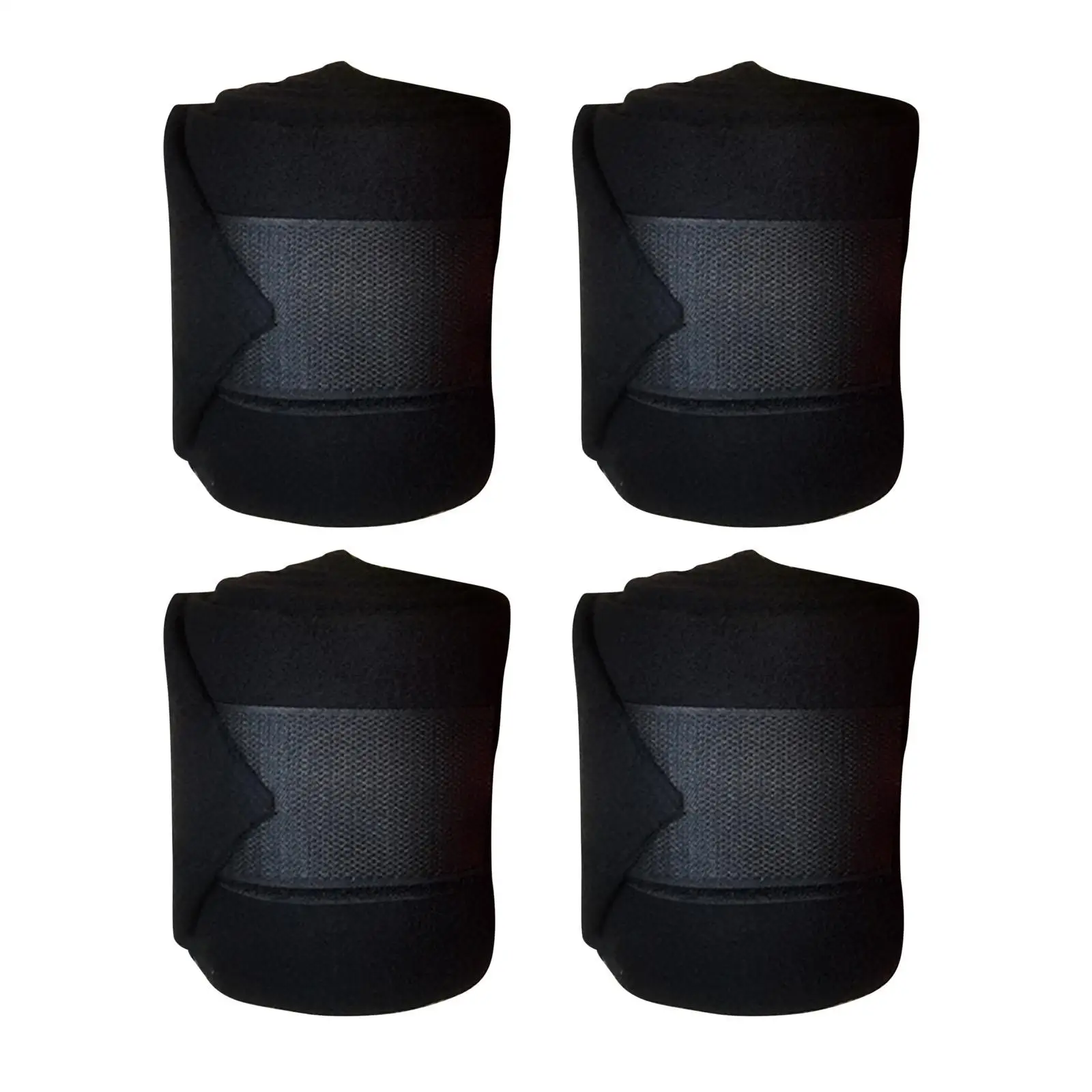 4x يلتف ساق الحصان رشاقته معدات ركوب الفروسية الدافئة المحمولة الحصان طماق التفاف مزدوجة الوجهين حماية ساق الحصان