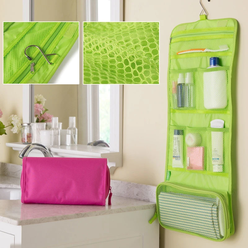 High-capacity Foldable Toiletry Bag Organizer Hanging Storage Bag Bathroom Makeup Bag Case Travel Dry And Wet Separation