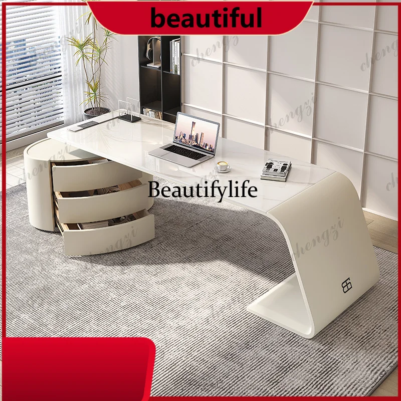 Z138    Writting Modern Light Luxury Office Desk Accent Design Minimalist L Shape Office Desk Irregular Elegant Homefurniture