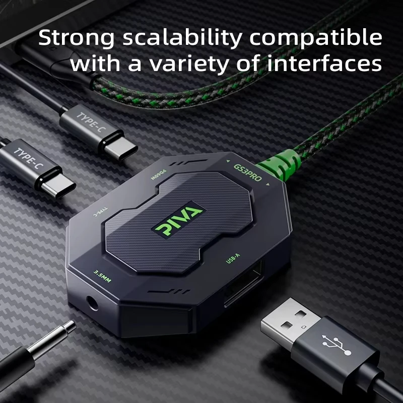 PIVA GS3pro Adapter Typec Earphones Tablet Chicken Dinner Game Audio Interface Suitable for Apple iPad Pro 2024/iPhone 15