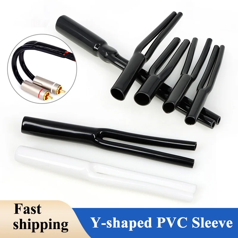 2-100pcs Y-shaped PVC Sleeve 7mm 9mm 10mm 12mm 15.5mm No-Shrinkable Y Splitter Pant Boot DIY Speaker Audio Cable Pants Accessory