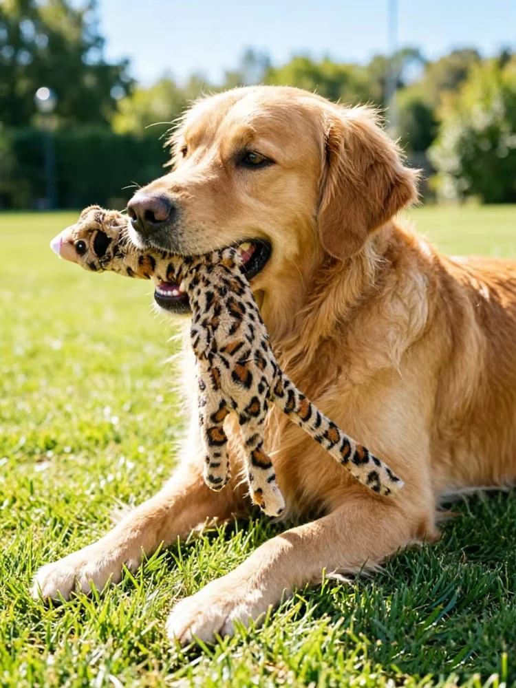 Long Plush Animal Shape Cat Toy Lion Tiger Leopard Design Soft Squeaky Free Handheld Interactive Pet Play Stick for Indoor Cats
