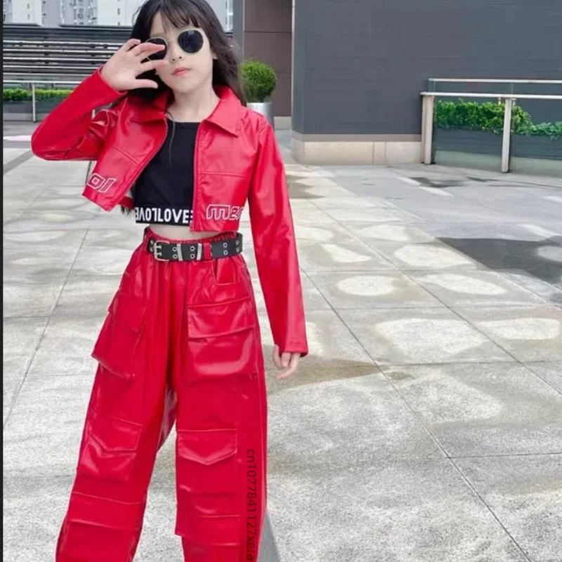 Jazz-Tanzkostüm für Mädchen, helle Farbe, Mädchen-Gruppen-Tanz-Performance-Kostüm-Set, trendiger und modischer Street Dance für Kinder