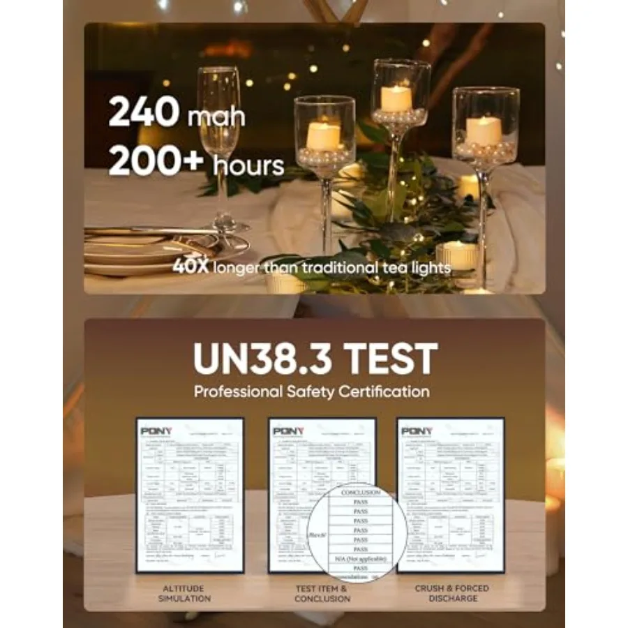 24-Pack Flameless LED Tea Lights Candles Battery Operated, 200+Hour Fake Electric Candles TeaLights for Votive, Aniversary, Wed view 6