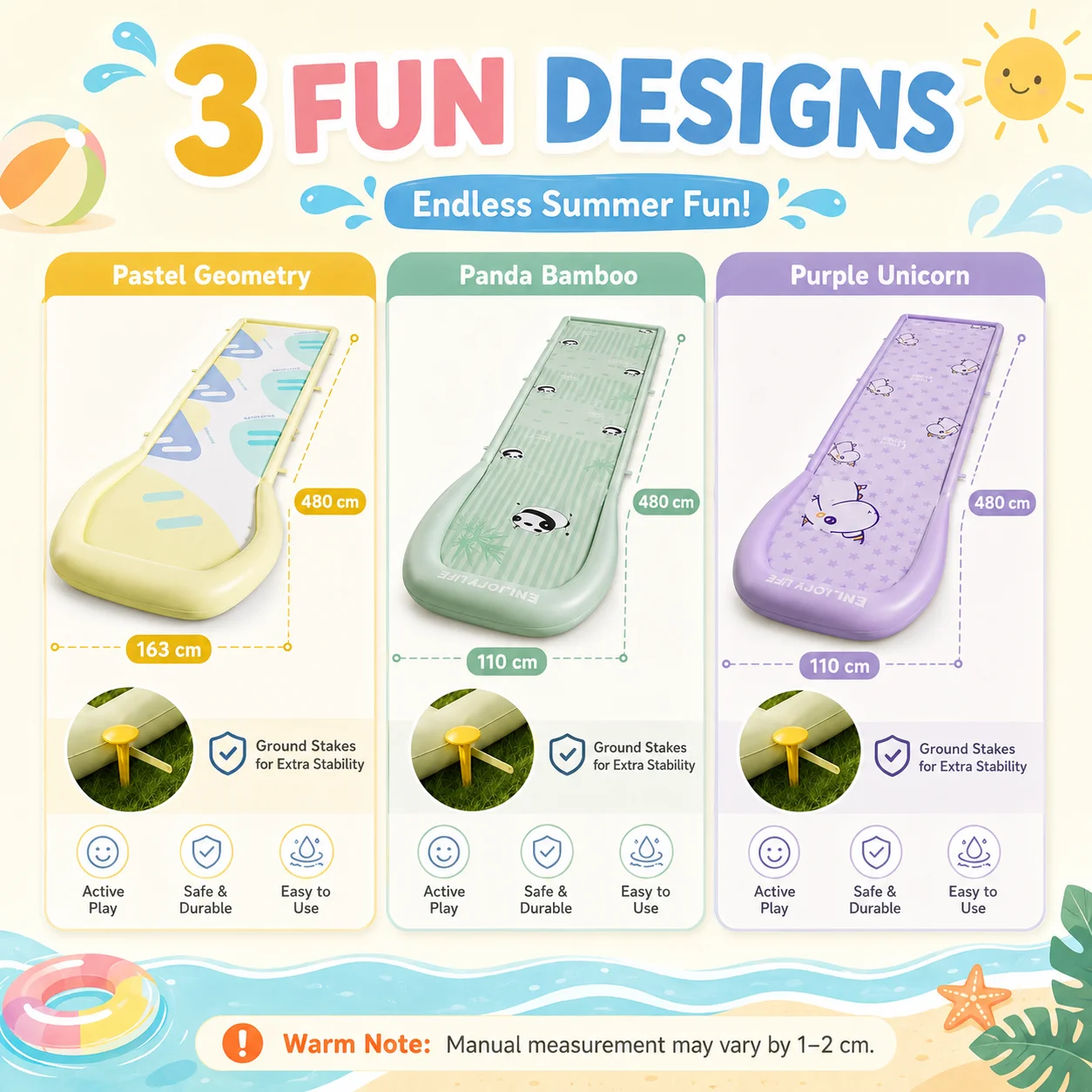1PC Inflatable Water Slide Mat - Slip Slide Water Mat ulasan dan harga