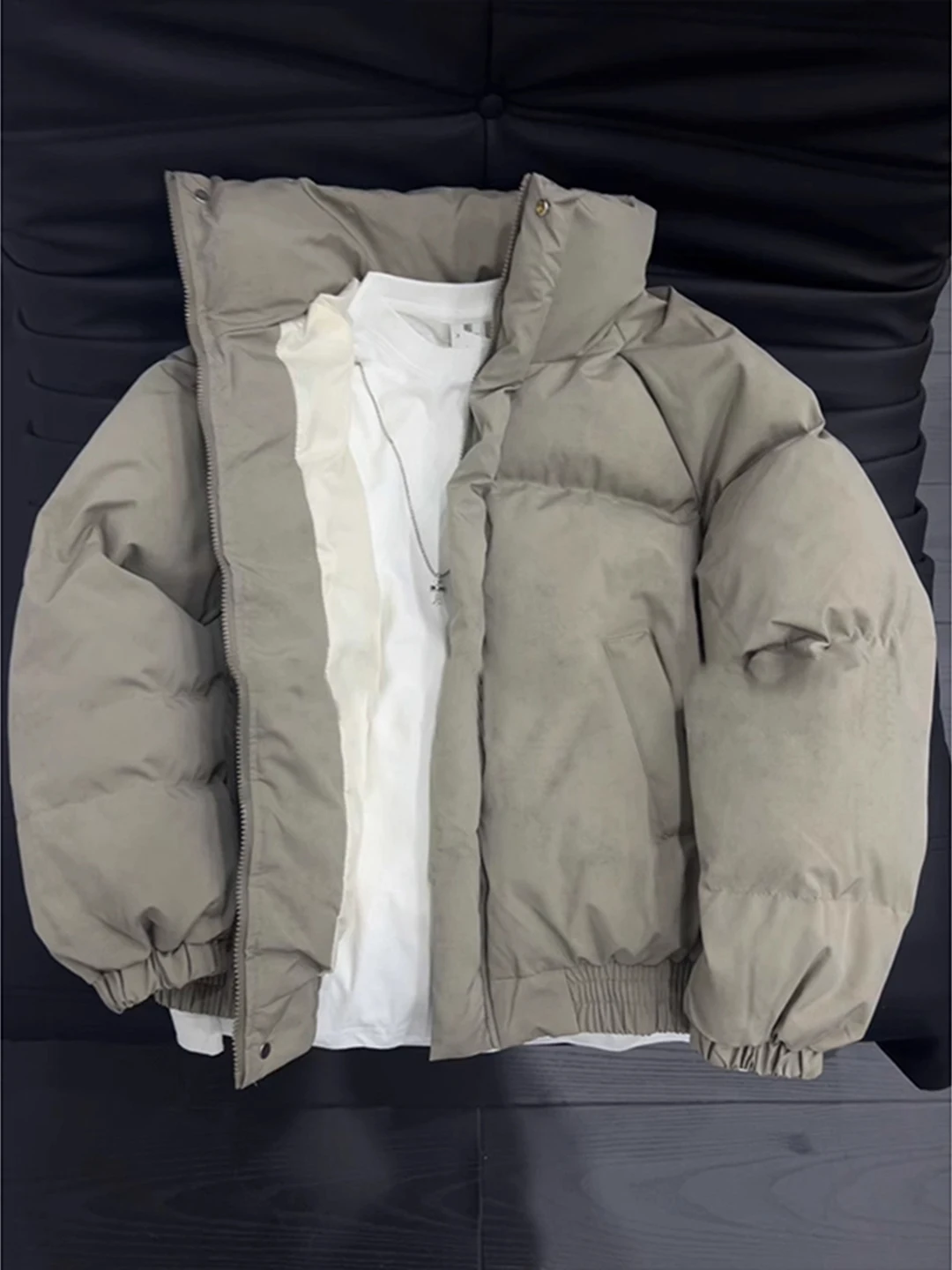 

ay Hoodl Stand Collar Dyed down Cotton Jaet Men's Winter Thiened Cold Resistant ort Bread Sle Coat Warm Casual U...