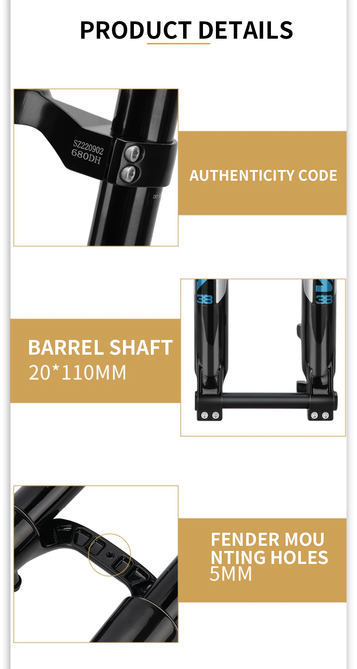ZOOM Dual Crown DH Gabel – 26/27,5/29 Zoll MTB, hohe, 175 mm Verfahrweg, Rückprall- und Kompressionseinstellung, für Kraft-Downhill – Detail 6