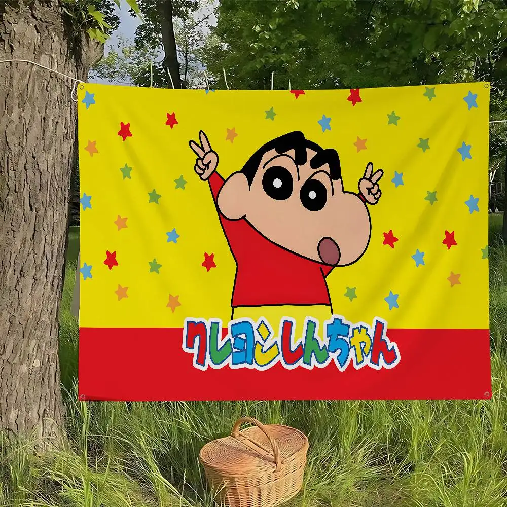 C-Crayon Shin-chans Anime Chart Flag For Living Room Home Dorm Decor Art Home Decor Banner
