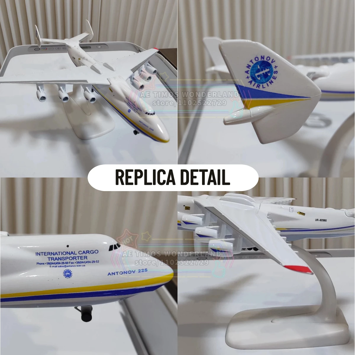 Ukraine Antonov AN225 Mriya Hercules Replica Aircraft Model Scale 1:400 Metal Aviation Airplane Miniature Xmas Kid Boy Gift Toy