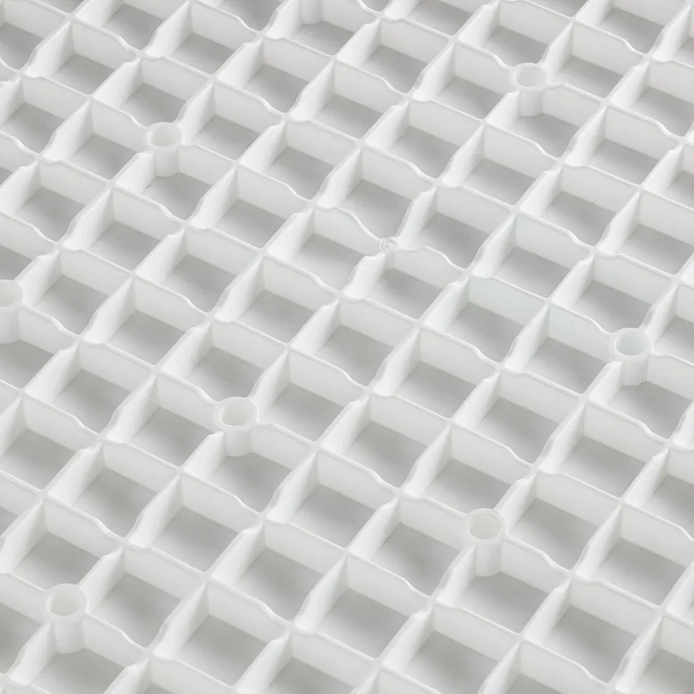 Azulejos de piso de garaje de diamante entrelazados: blanco de 12 pulgadas, juego de 50 piezas para una instalación y durabilidad rápidas