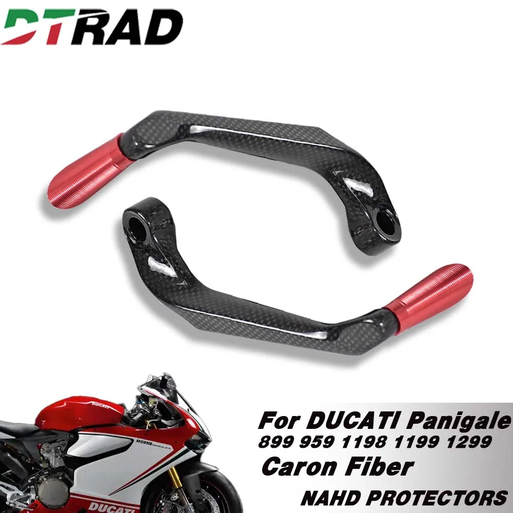 Motorcycle Carbon Fiber Handlebar Protectors For Ducati 899 959 1098 1198 11/1299 Panigale Brake And Clutch Lever Protector Kit