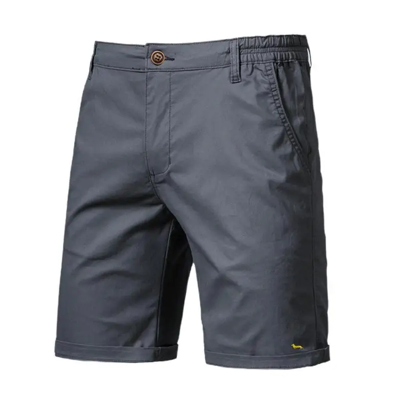 Bermudas de verano para hombre, pantalones cortos informales de algodón sólido, bordado Harmont, cintura media, Blaine