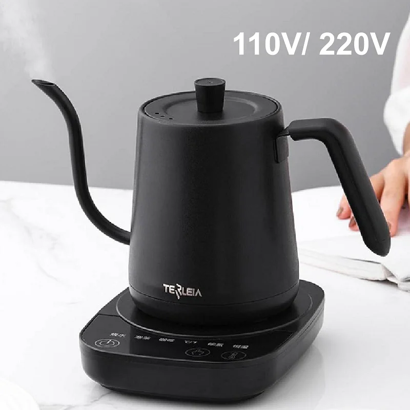 

110V/220V Electric Kettle 304 Stainless Steel Kettle Teapot Temperature Control Long Spout Kettle Auto Keep Warm Kettle 800ml