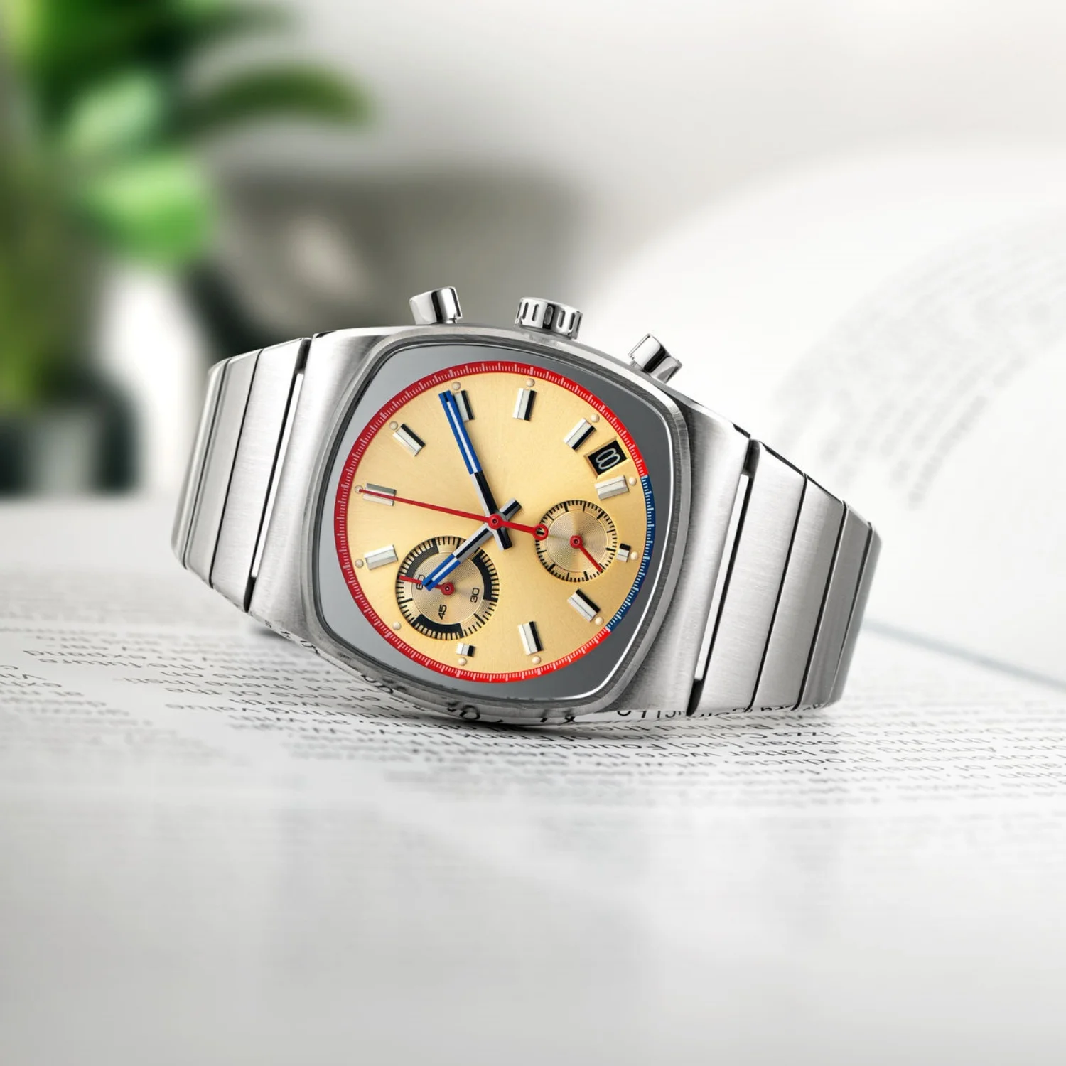 CILOA Sports Square Gold Watch para homens, presente de luxo elegante e de alta qualidade, relógio de quartzo à prova d'água de aço inoxidável