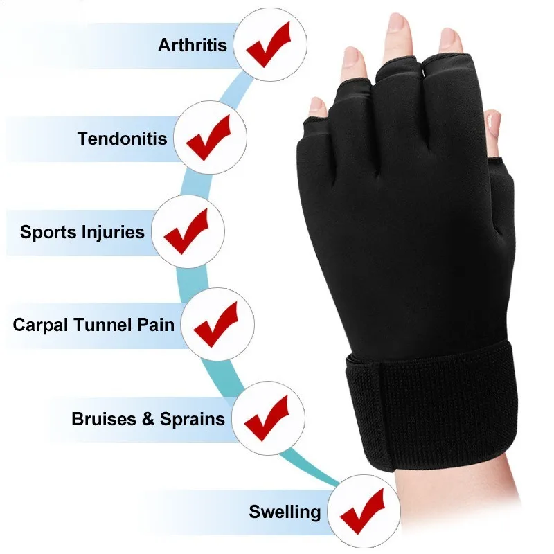 

Охлаждающие перчатки для ледяной терапии с гелевым компрессом, фиксатор запястья для спортивных травм, облегчение боли, охлаждающий бандаж для запястья