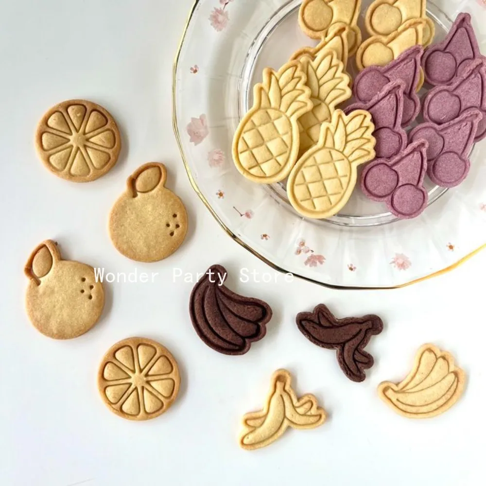 Fruit Shape Cookie Cutter Fruit Pineapple Cherry Banana Peel Biscuit Mold for Baking Fondant Themed Treats Cookie Stamps Tools