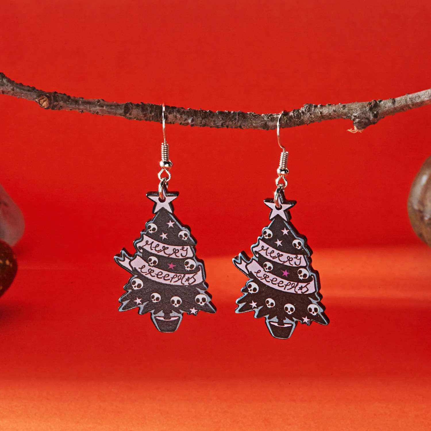Punk Halloween Geist Ohrringe für Frauen Acryl Cartoon Blume Tropfen Baumeln Ohrring Nette Weiße Geist Urlaub Schmuck Geschenke – Detail 17