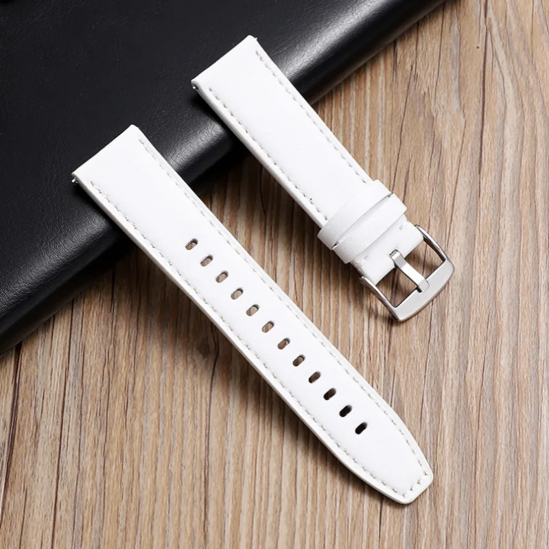 20 مللي متر 22 مللي متر الإفراج السريع جلد البقر حزام ساعة اليد الفولاذ المقاوم للصدأ مشبك ساعة حزام (استيك) ساعة لسوار مقاوم للماء العالمي