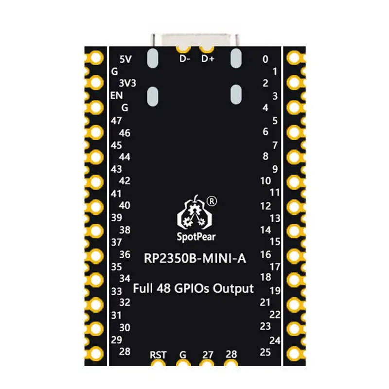Raspberry Pi Pico 2 Tiny RP2350B Development Board Mini RP2350-Linux Without PSRAM Or With PSRAM-8MB