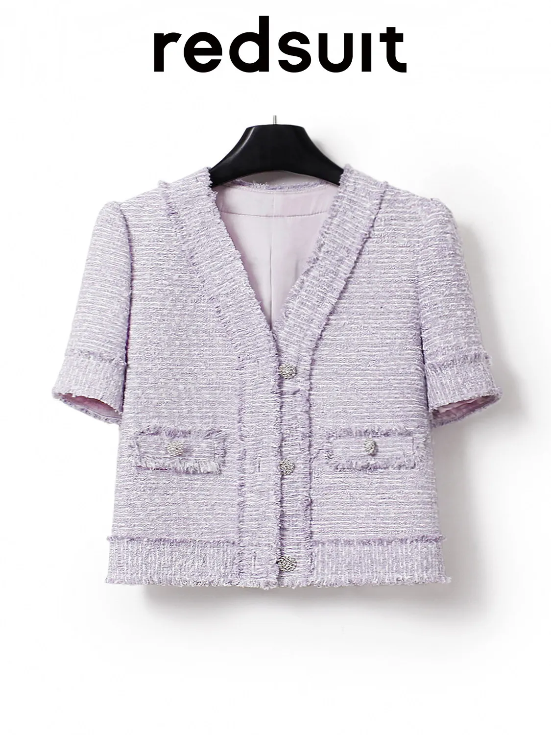 New Purple lightweight floral coat exquisite three button versatile top Custom Sizes