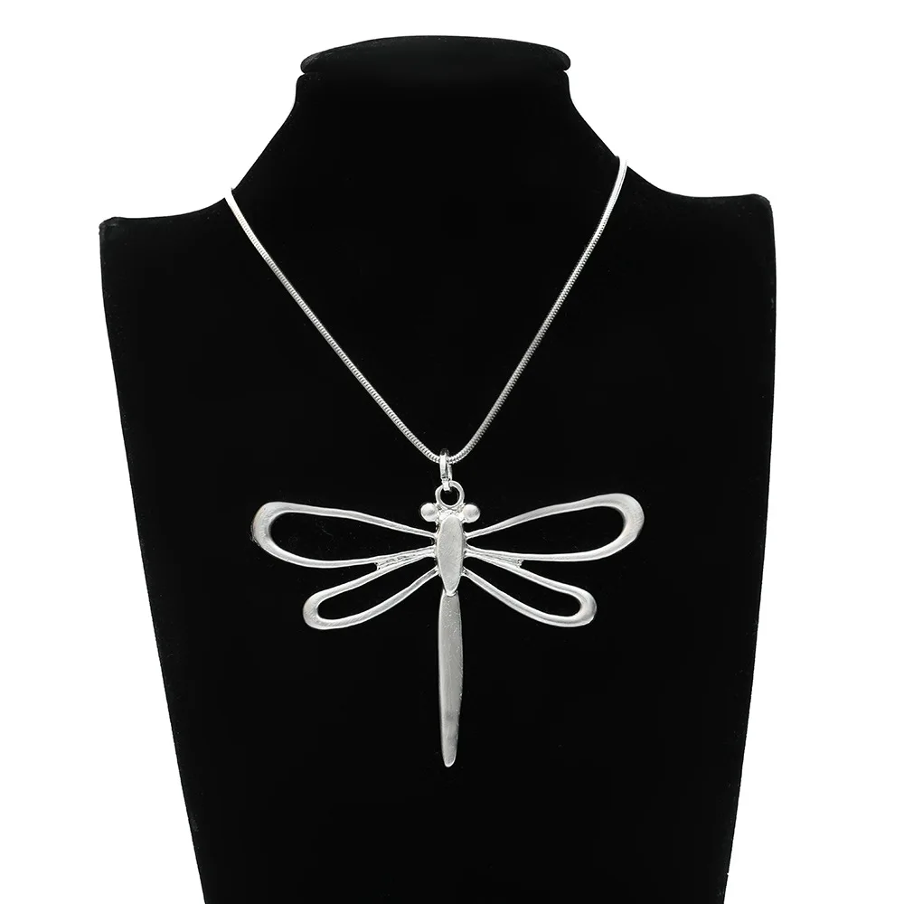 

Kaseakia Statement Metal Long Necklace Fashion with Dragonfly Pendant, Sweater Chain Jewelry Accessories