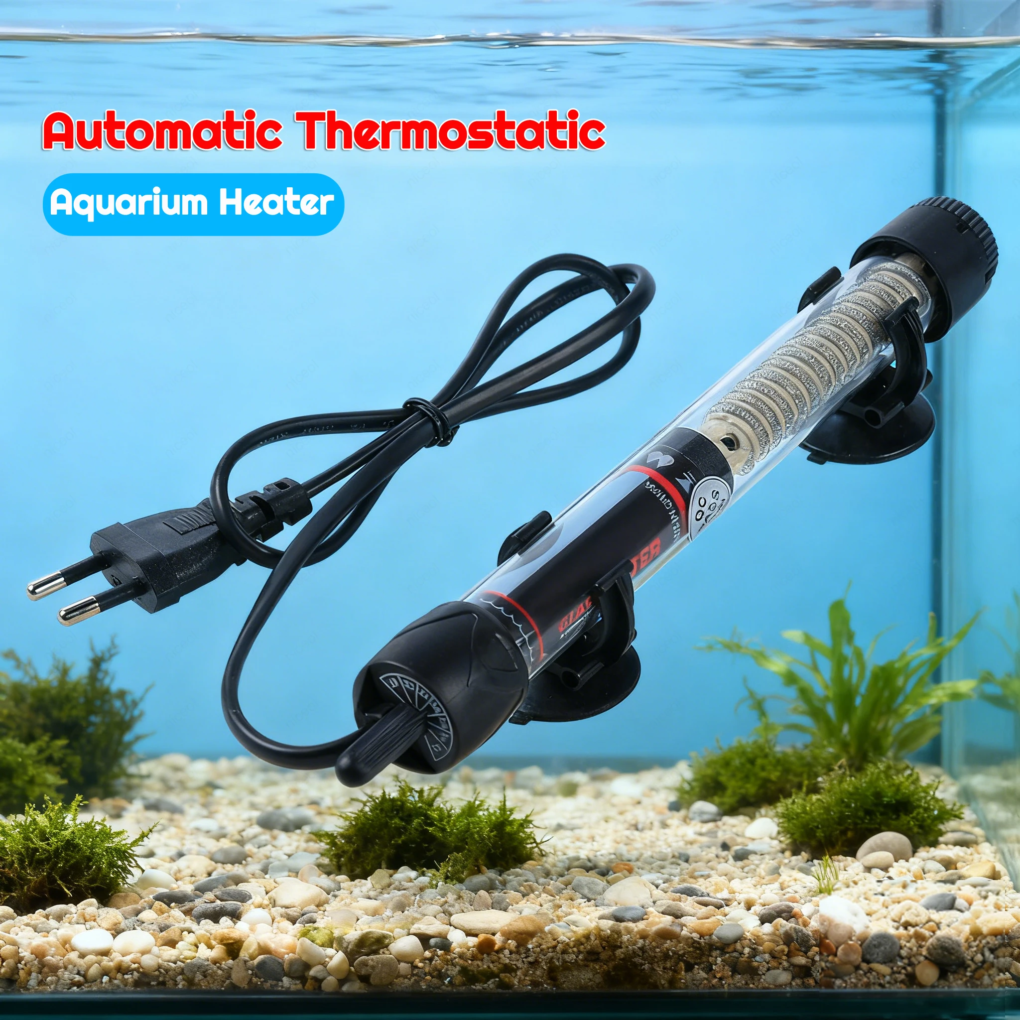 Chauffe-eau pour réservoir, tige chauffante pour eau, chauffage réglable pour aquarium, thermostatique automatique, 25W, 100W, 200W, 300W