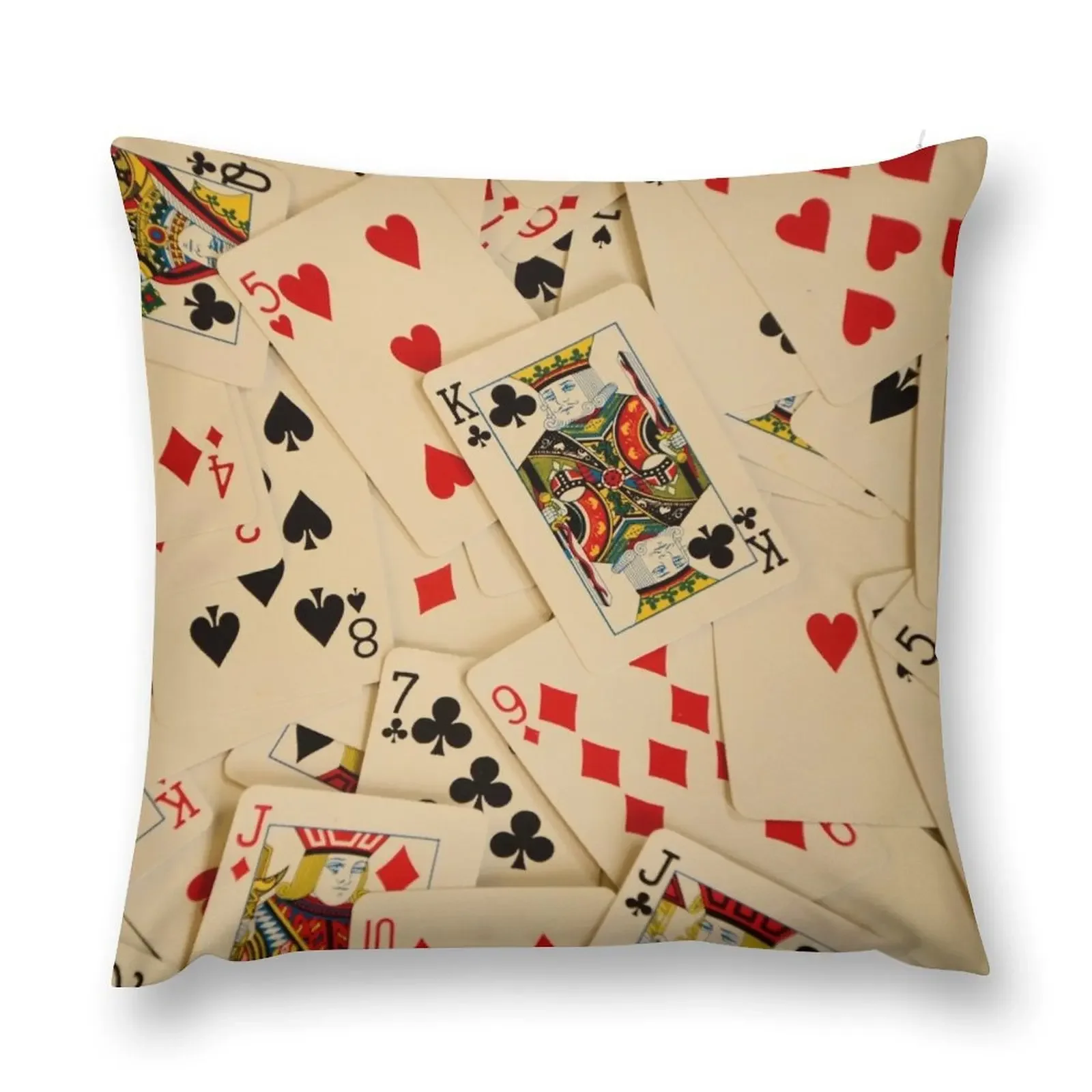 

Scattered Pack of Playing Cards Hearts Clubs Diamonds Spades Pattern Throw Pillow Cushion Cover For Sofa anime girl pillow