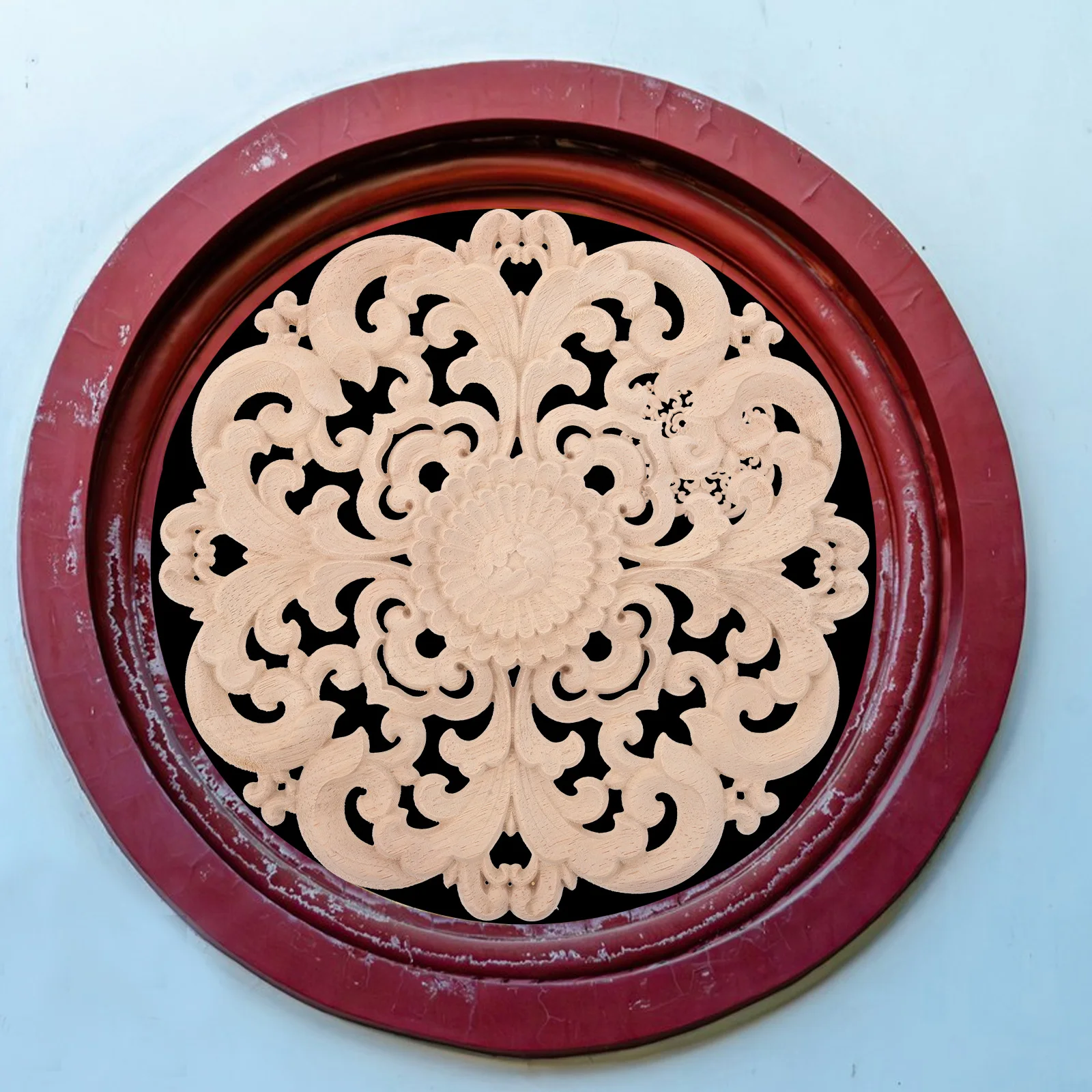 

Cabinet Wood Carving Decoration Appliques Carved Bed Corner Small Decorative Wooden Flower Carvings Decals
