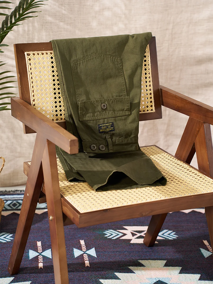 Salopette rétro américaine Og-107 salopette vert armée pantalons décontractés Ami kaki ample décontracté printemps et automne pantalon pour hommes