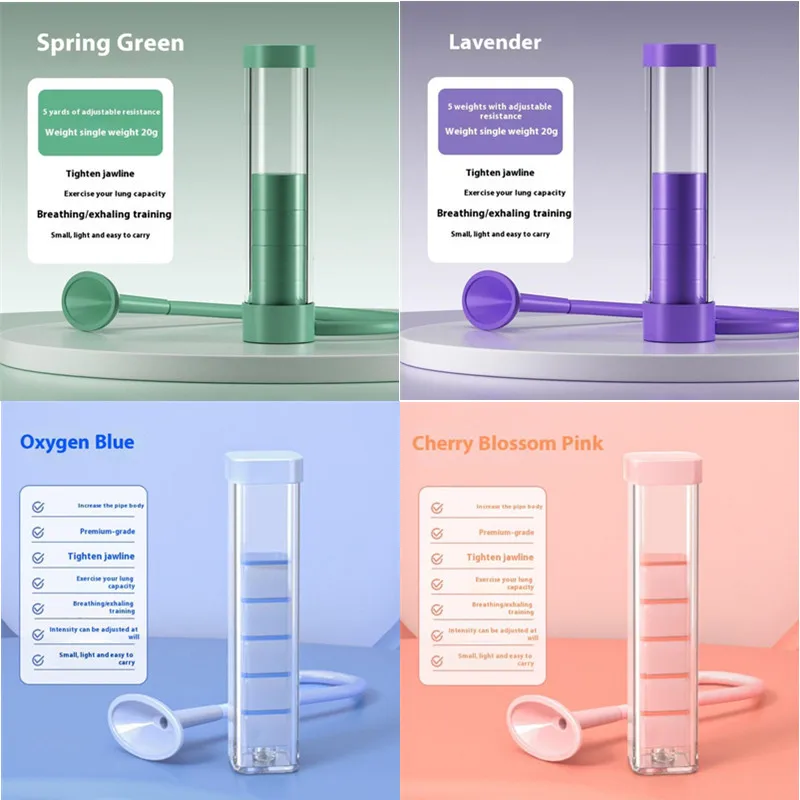 1 Juego de dispositivo de ejercicio de respiración, entrenamiento Abdominal, mancuerna, entrenador de capacidad pulmonar para hombres, mujeres y adultos