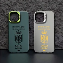 Serbia Passport Phone Case For iPhone 16 15 14 13 12 11 Pro Max X XR XSMAX 8 7 Plus Candy Matte Shockproof Back Cover