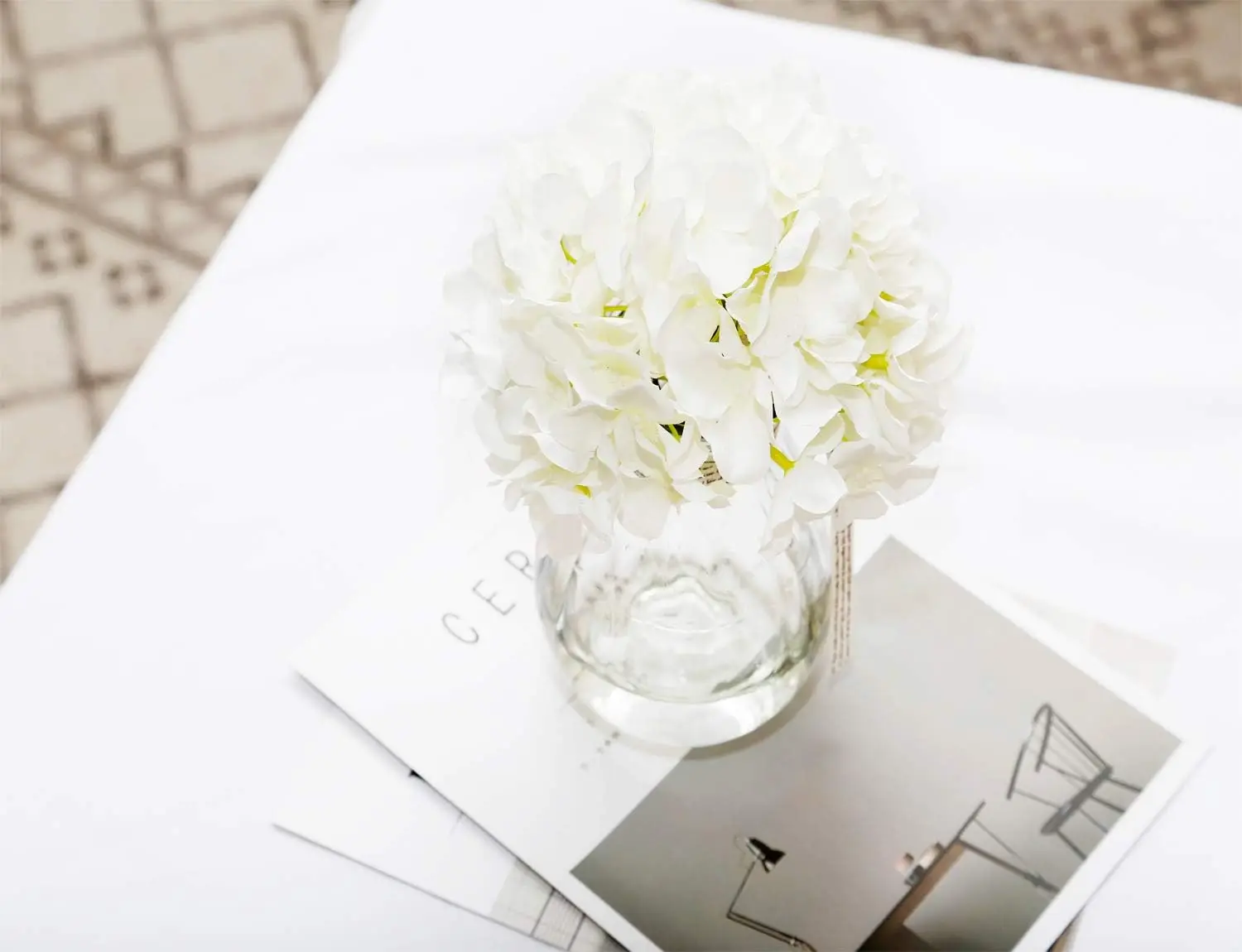 6 Stück 8,7 Zoll Seiden-Hortensien-Blütenköpfe mit Stielen, künstliche Hortensien-Blumen für DIY-Hochzeits-Mittelstück, Heimdekoration – Detail 28