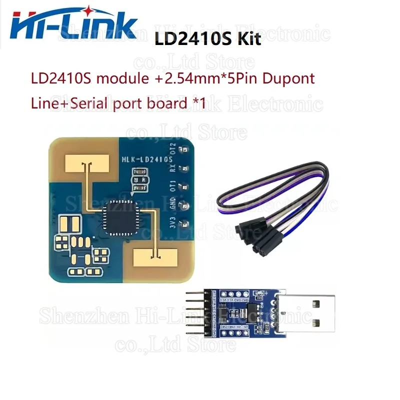 Sensor de Radar Detecção de Pressão Humana, Onda Milimétrica, Baixo Consumo de Energia, HLK-LD2410S, 24GHz, 0.1mA, 3.3V, Frete Grátis