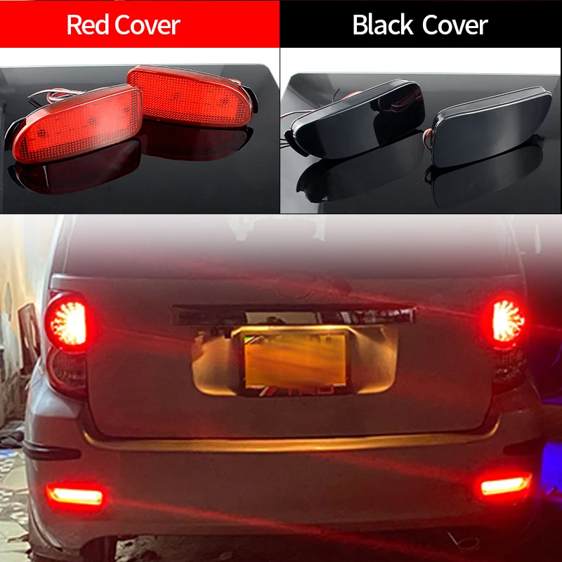 

2Pcs RED/Smoke Lens Car Reflector Rear Back Tail LED Bumper Brake Stop Running Light Red Fog Lights FOR Toyota Previa Estima 30