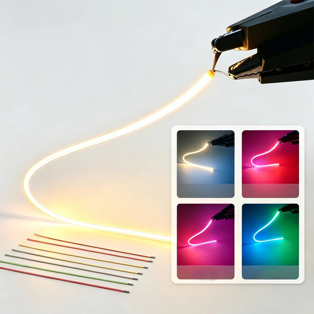 LED Flexible Filament DC3V 25mm80mm110mm128mm190mm300mm DIY Edison Bulb Lamp Parts Diode DIY Soft Filament LED Noodles Decor